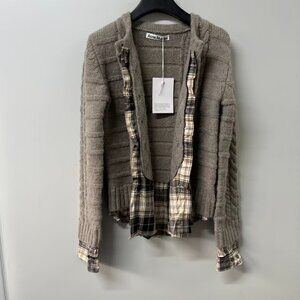 Acne Studios Cable Knit & Flannel Cardigan